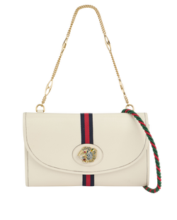 Small Rajah Web Chain Crossbody, Leather, White, S, 2*